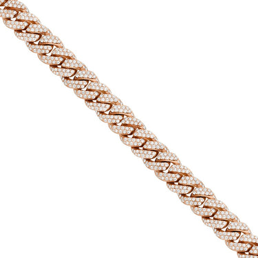 Diamond Encrusted Flowerset Cuban in 14k Two Tone Gold 16.47 Ctw